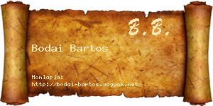 Bodai Bartos névjegykártya